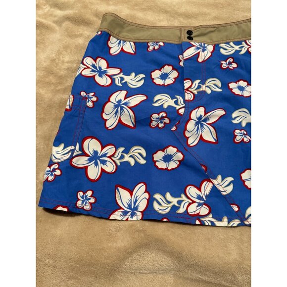 Aikane Surf Company Womens Skirt Blue With White Floral Size Medium - Picture 3 of 8
